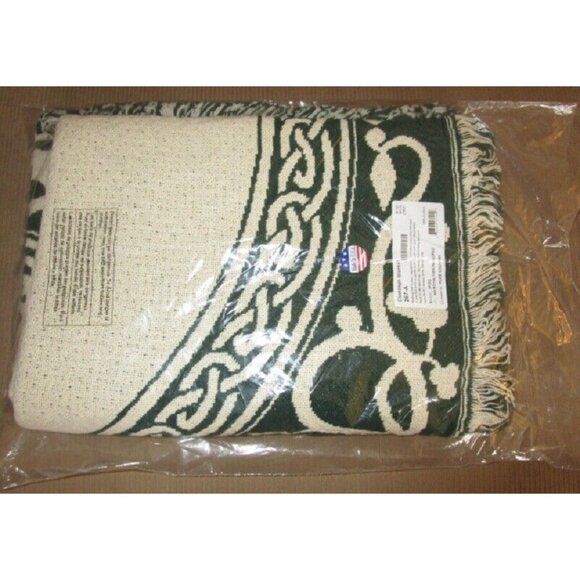 New Claddagh Cotton Afghan Throw Blanket Celtic Knot Ring Irish Gift Heart Love - Picture 2 of 2